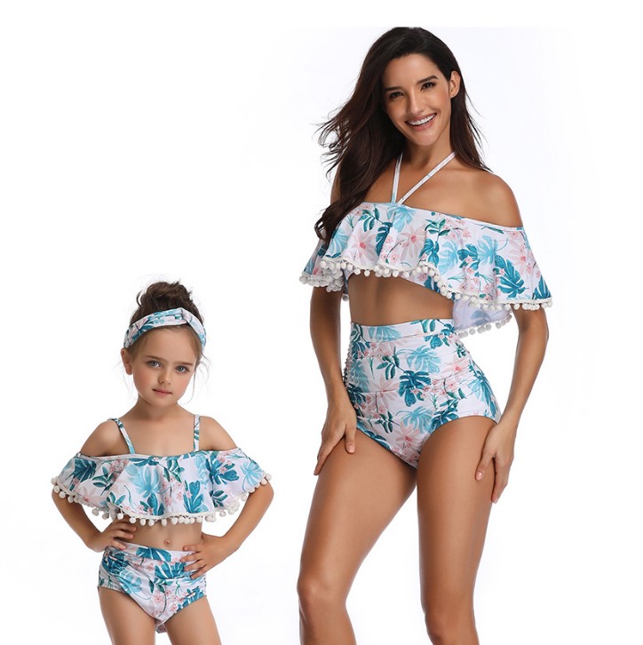 F4731 Girls Swimsuit Two Pieces Bikini Set Ruffle Swimwear